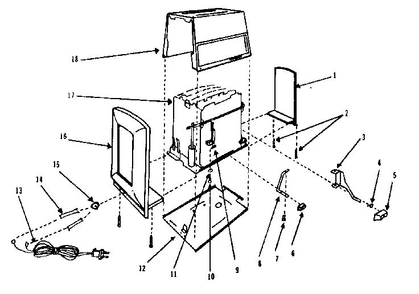 Replacement Parts Diagram and Parts List for T310AL  Proctor Silex Toaster